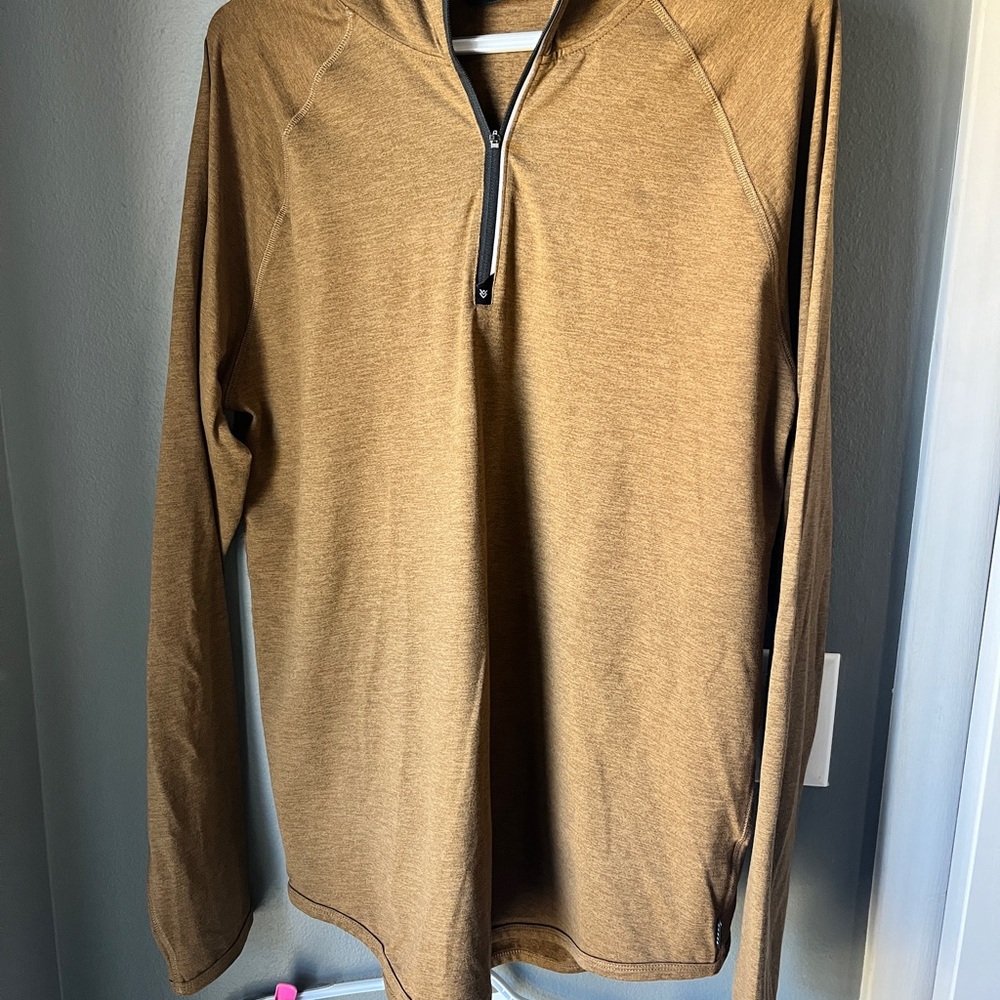 Men's Brown Veece Quarter-Zip Sweater